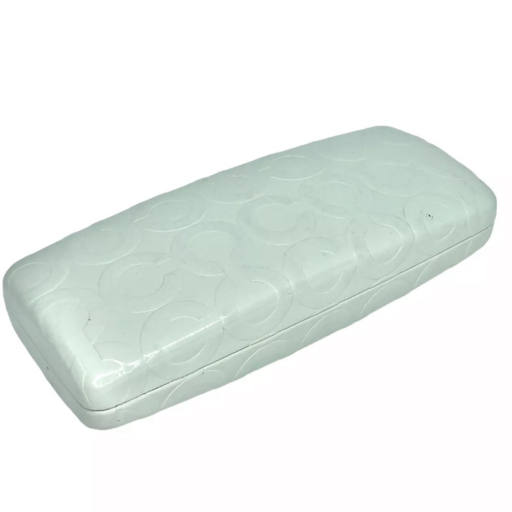 COACH Hardshell White Monogram CC Sunglasses Eyeglasses Protective Case 7”